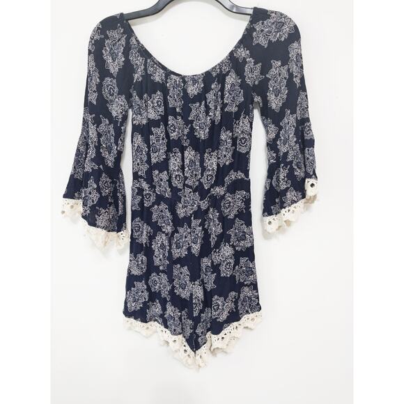 See You Monday Los Angeles romper sz S boho-chic festival summer fall paisley - Picture 1 of 3